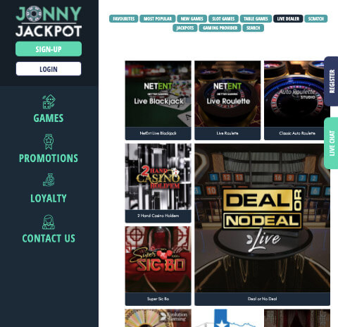 Johnny Jackpot CA Live Casino