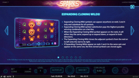 Sparks Paytable e1601536190751