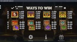 ECUADOR GOLD Paytable 1