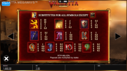 Valletta Megaways Paytable