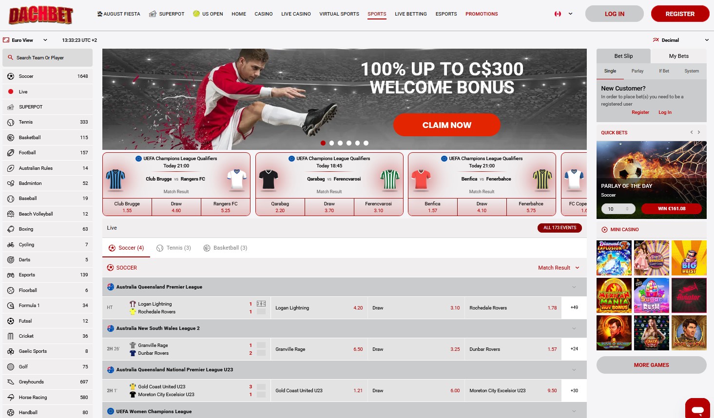 DACHbet Casino Review Sports Section CA