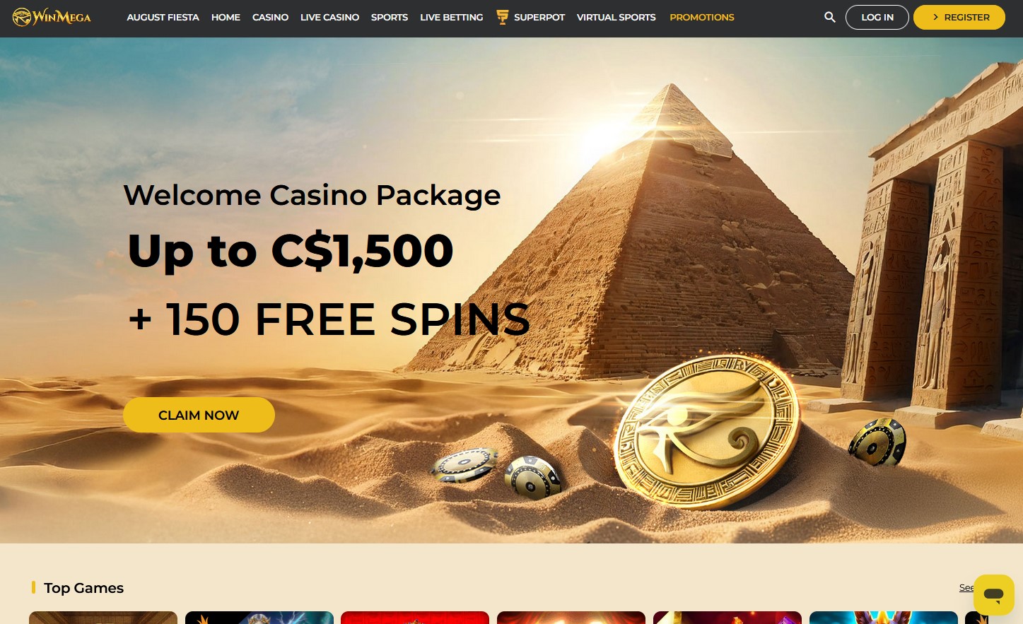 WinMega Casino Review Casino Section CA