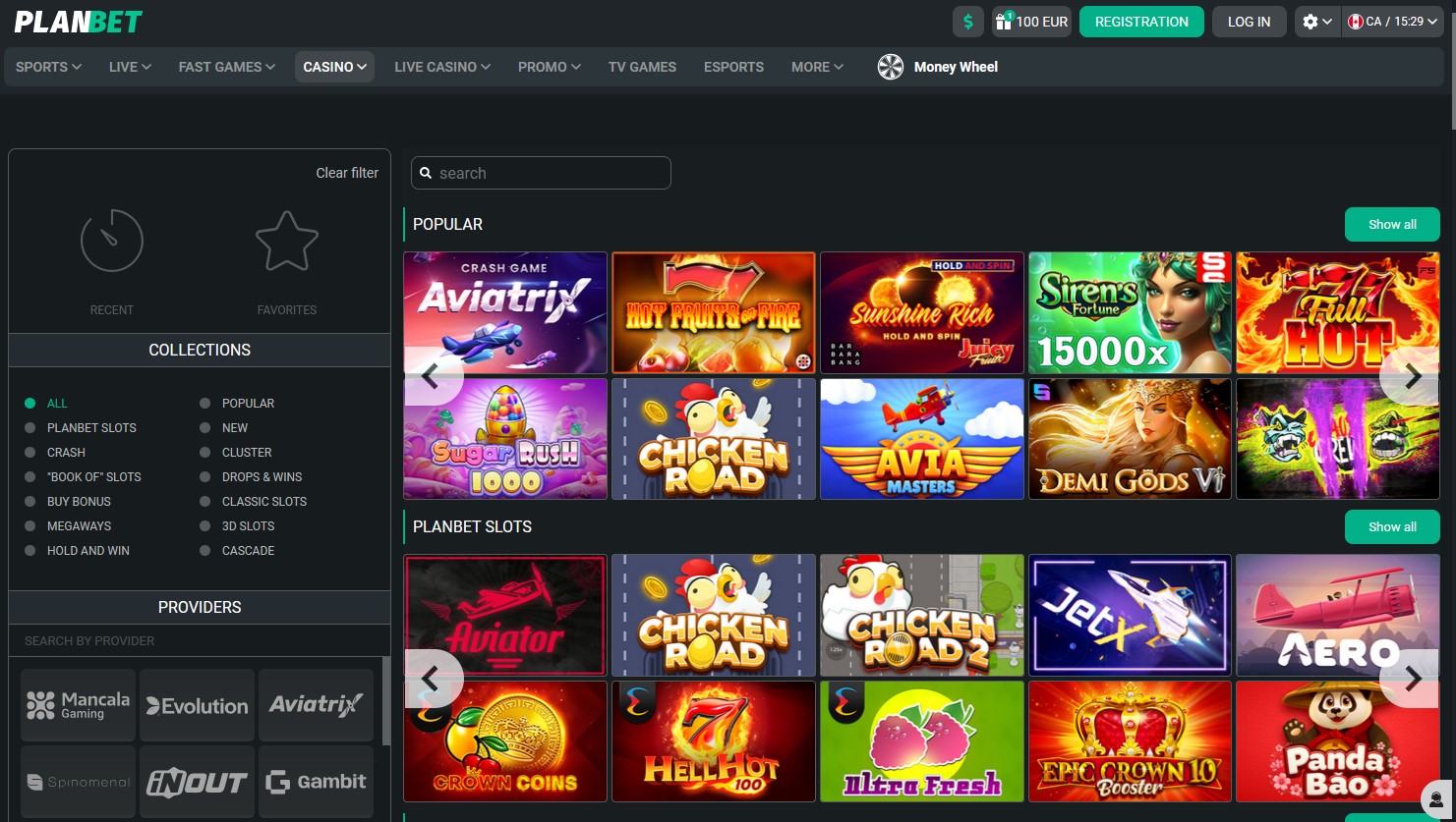Planbet Casino CA